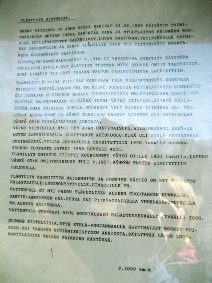 Sarvikkaankosket Ylämyllyn historia